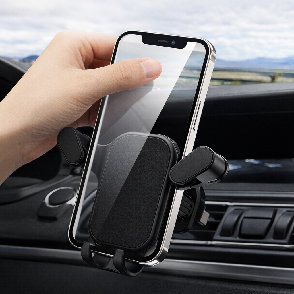 Plastic Car Mobile Holder for Dashboard & Windshield – Universal Phone Stand