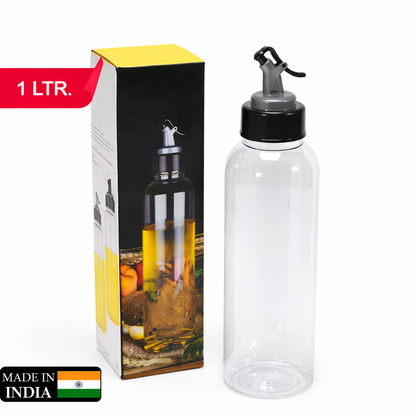1L plastic oil dispenser bottle with lid and drip free spout for kitchen use