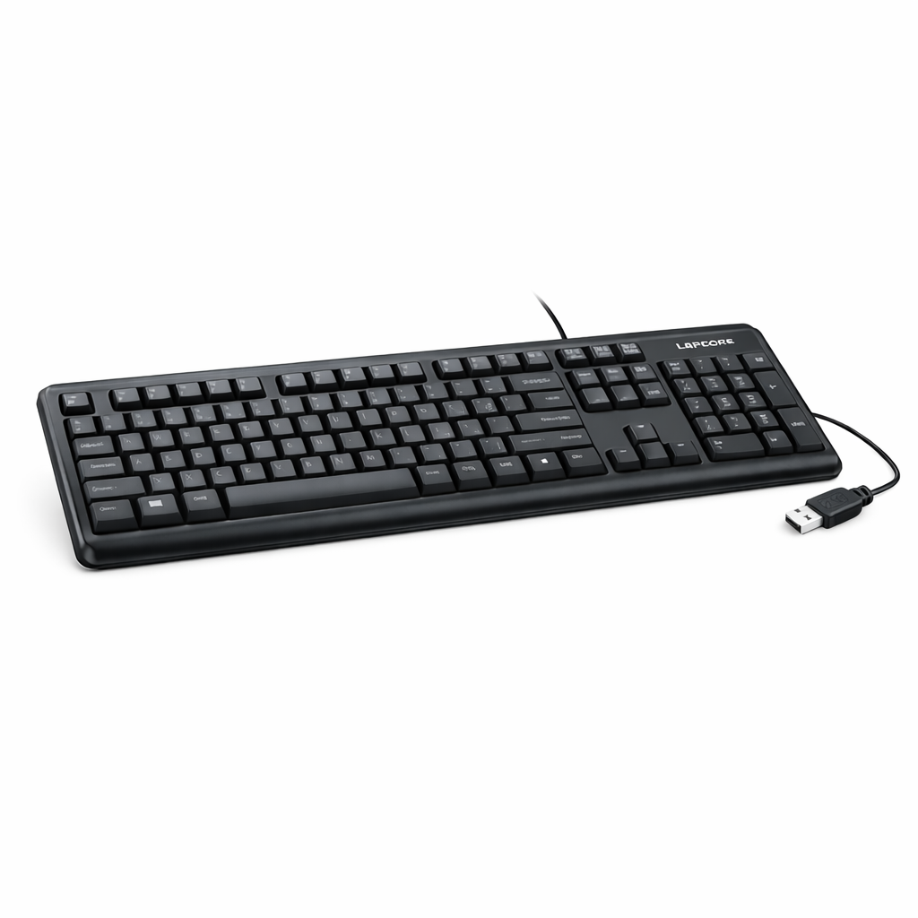 Lapcare Magma Wired USB Keyboard – Ergonomic, Durable, Plug & Play for PC & Laptop