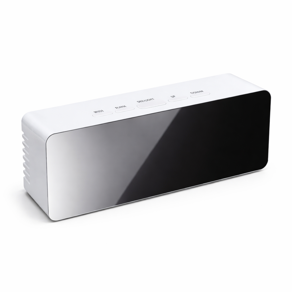 Mirror LED Digital Alarm Clock with Temperature Display | Modern Table Clock