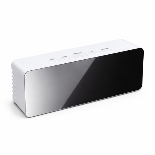 Mirror LED Digital Alarm Clock with Temperature Display | Modern Table Clock