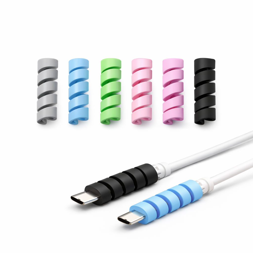 Mobile Cable Protector Spiral Sleeve (Multi Color) – Charging Cable Anti-Break Protector | The Genie Store