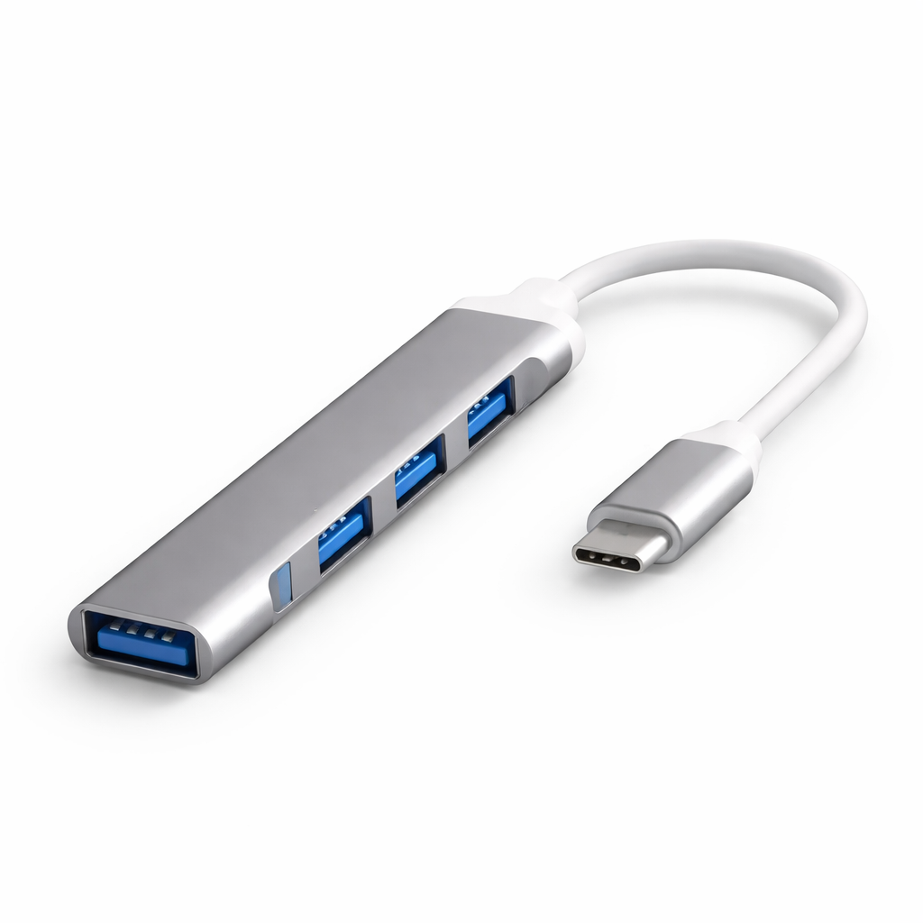 4-in-1 USB 3.0 & Type-C Hub for Laptop & Mobile