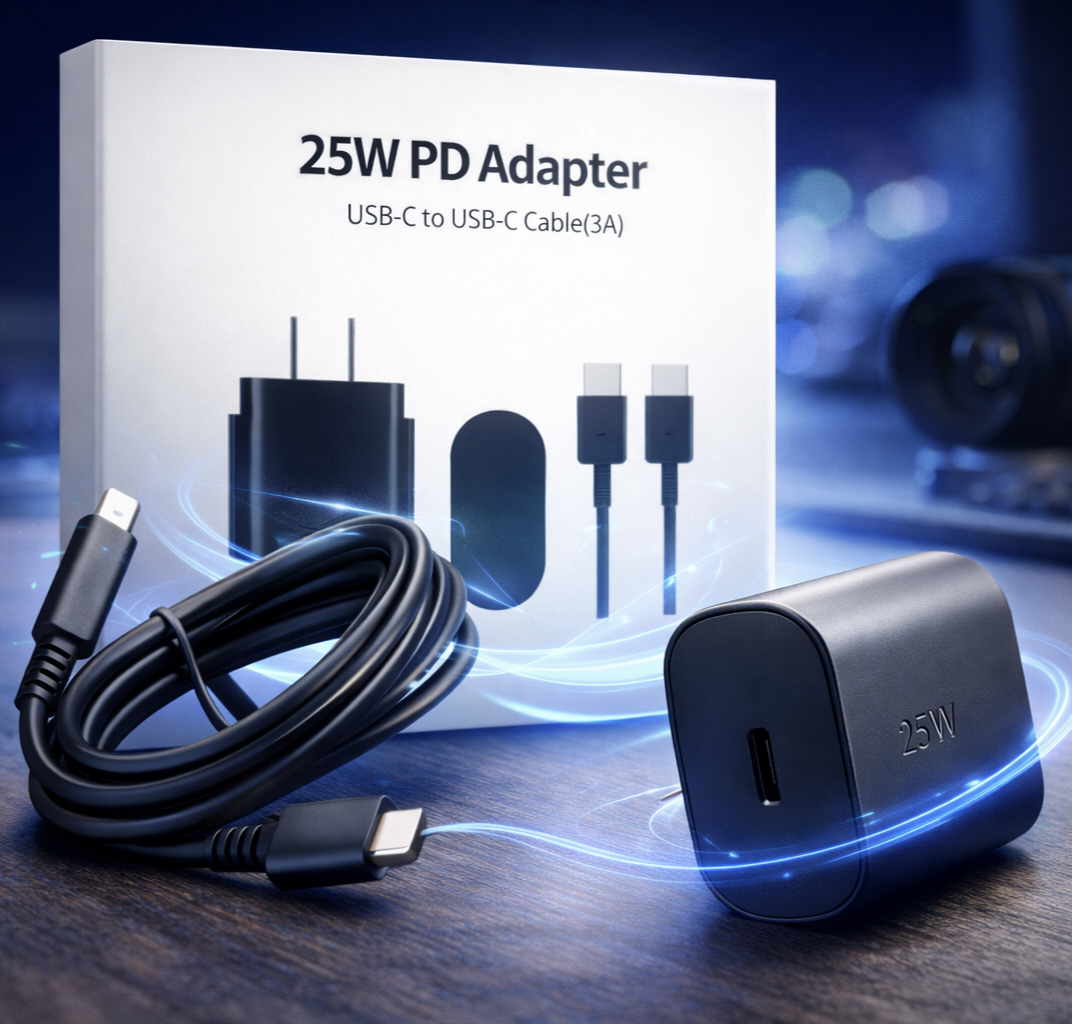 25W USB-C PD Travel Adapter – Fast Charging, Fireproof, 3A Output