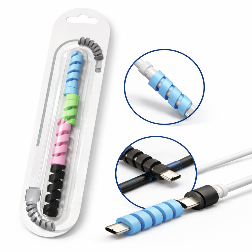 Mobile Cable Protector Spiral Sleeve (Multi Color) – Charging Cable Anti-Break Protector | The Genie Store