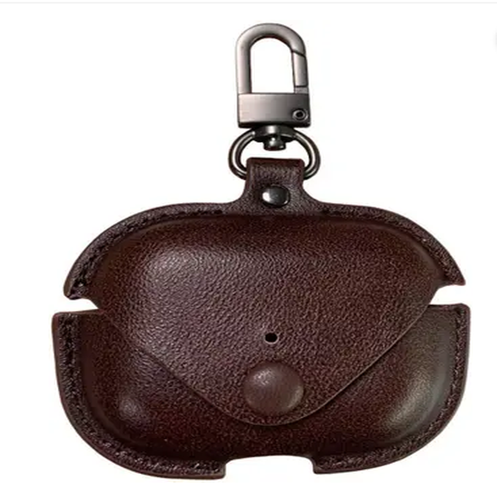 Leather AirPods Case with Mini Keychain | Premium Protective Cover