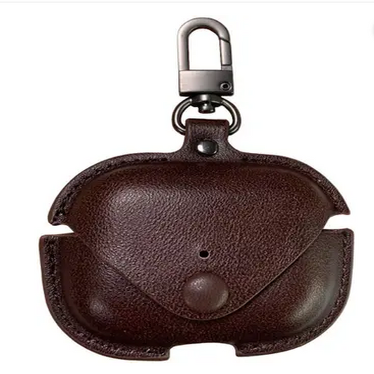 Leather AirPods Case with Mini Keychain | Premium Protective Cover
