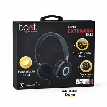 boAt BassHeads 910 Extra Bass Wired Headphones – The Genie Store