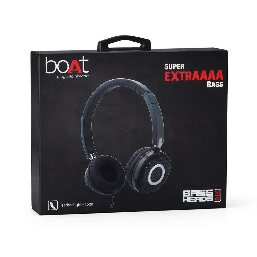boAt BassHeads 910 Wired Headphones with Extra Bass & Mic