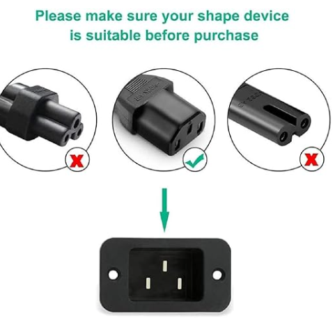 Desktop PC Power Cable | Heavy-Duty AC Power Cord for CPU & Monitor