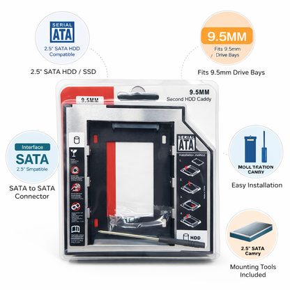 HDD & SSD Hard Drive Caddy Adapter Front View – The Genie Store
