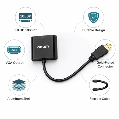 HDMI to VGA Converter Adapter Front View – The Genie Store