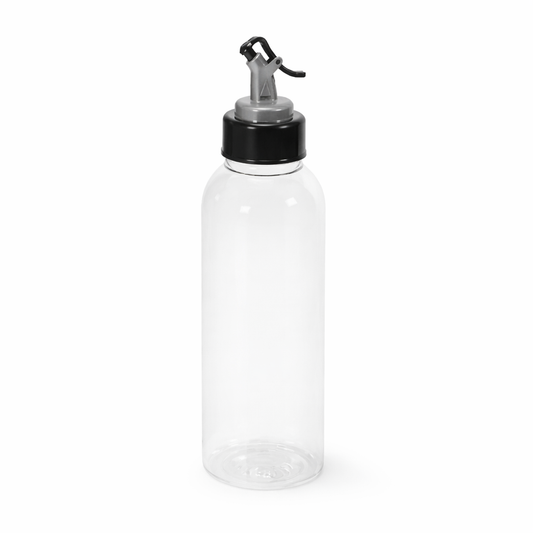 1L plastic oil dispenser bottle with lid and drip free spout for kitchen use