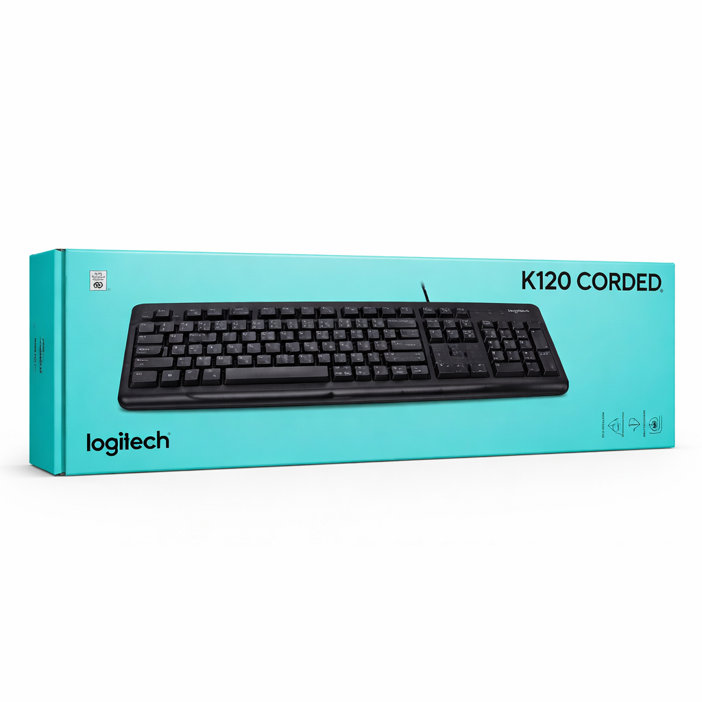 Logitech K120 Corded Keyboard – Durable & Spill-Resistant