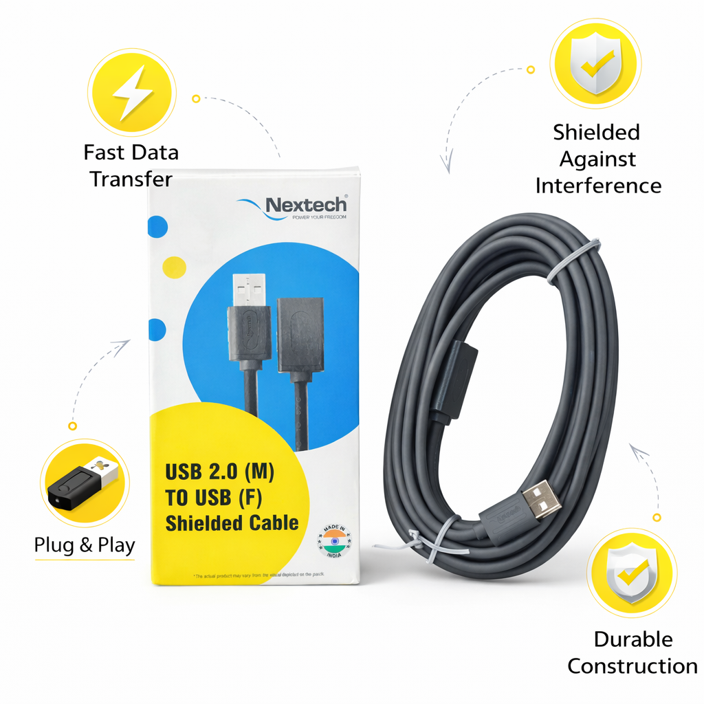 Nextech USB Male to USB Female Extension Cable Front View – The Genie Store