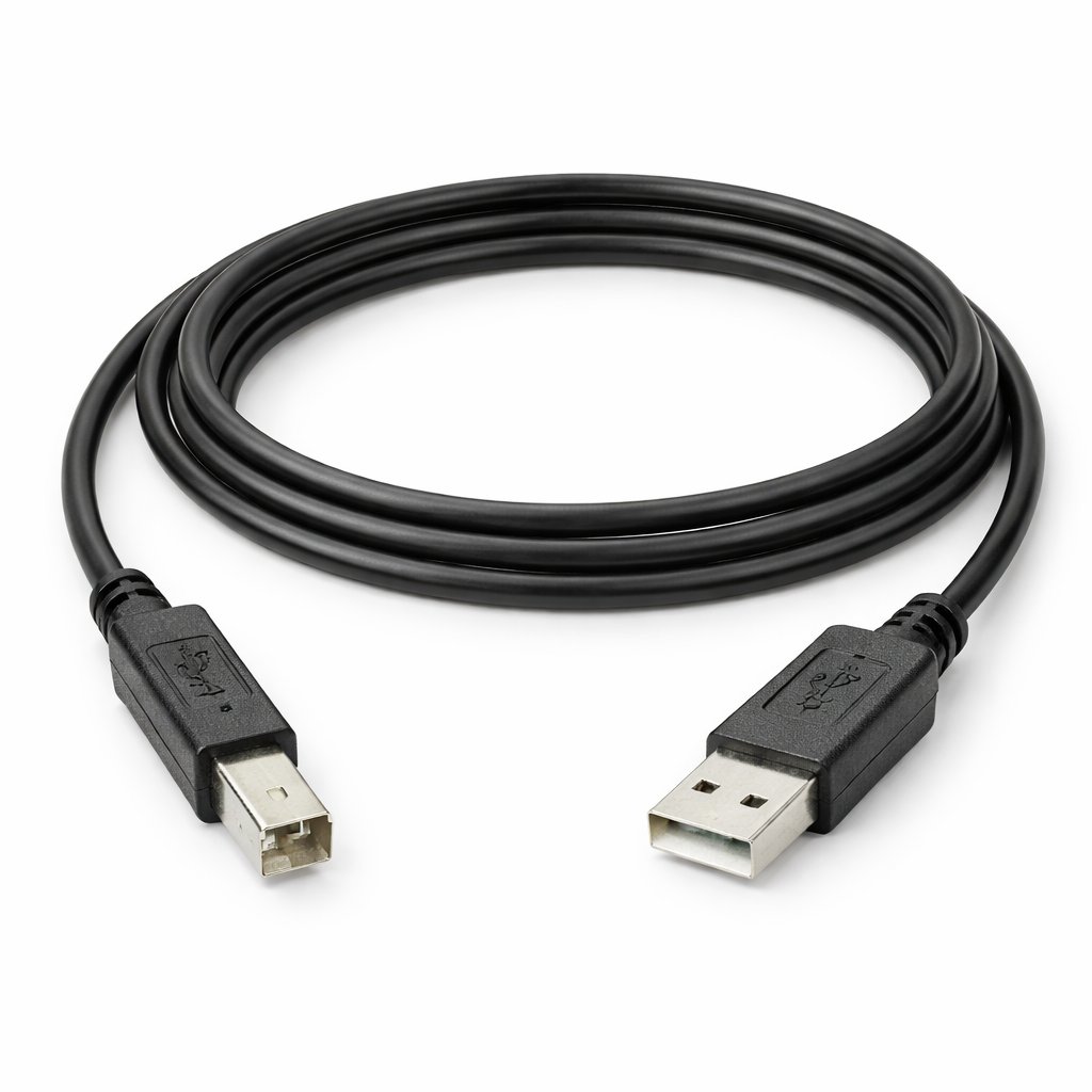 USB 2.0 Printer Cable 3m – USB A to B High-Speed Black