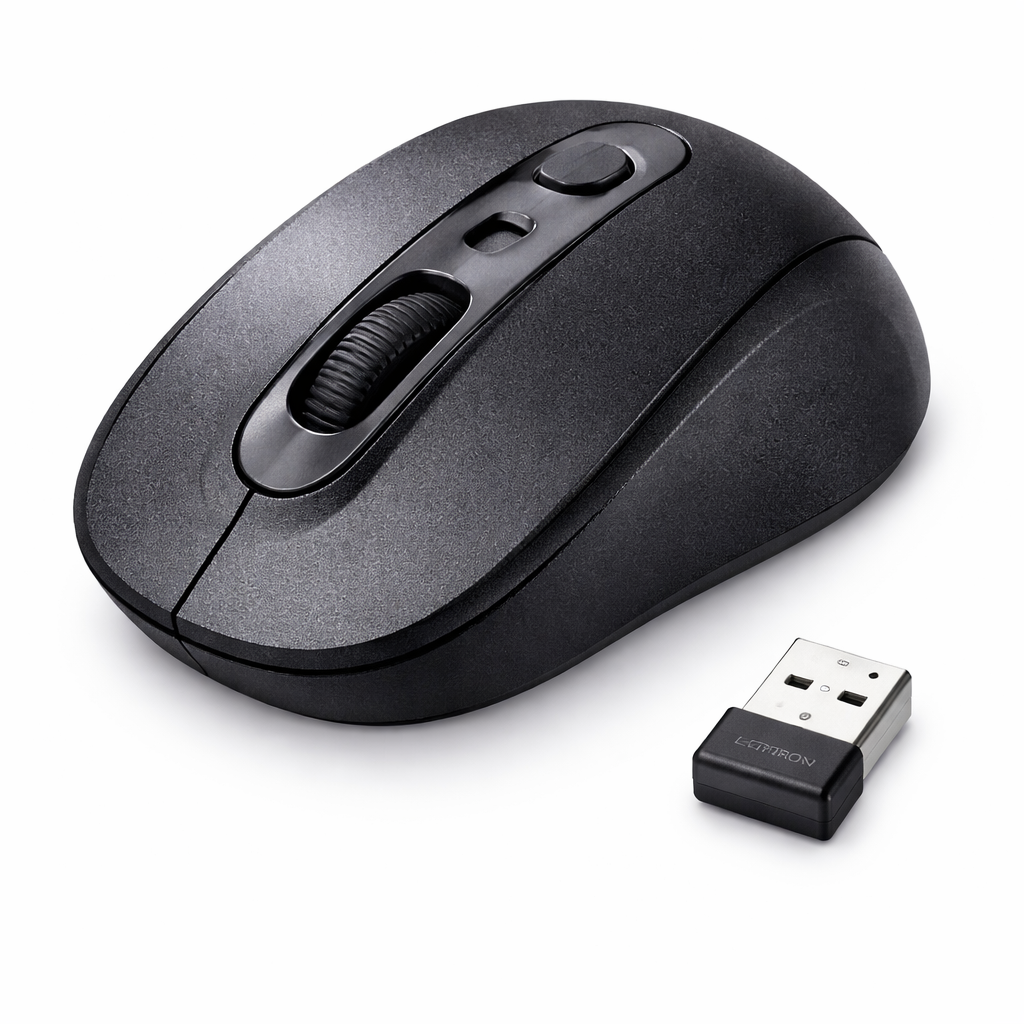 Quantron QMU 527 Max wireless mouse black color plug-and-play for desktop and laptop