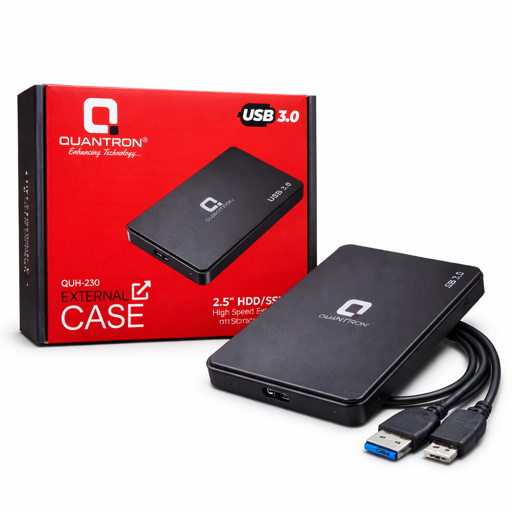 Quantron QUH 230 External Hard Drive Case – Durable & Portable