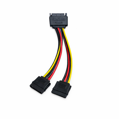 SATA Y-Splitter Cable Male to Dual Female Front View – The Genie Store