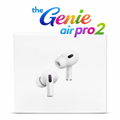 The Genie Air Pro 2 portable wireless earbuds compatible with iPhone and Android