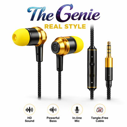 The Genie Real Style wired earphone with mic and powerful bass