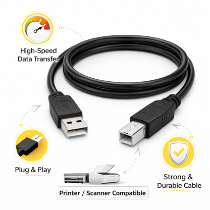 USB Printer Cable Connected to Printer – The Genie Store