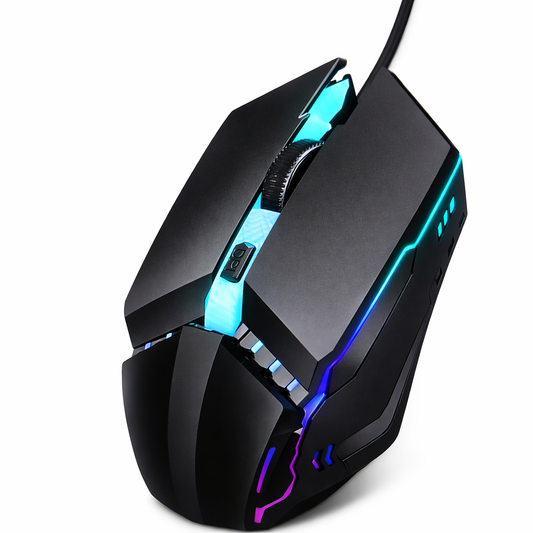USB Wired Gaming Mouse with comfort grip design in black for PC and laptop available at The Genie Store India