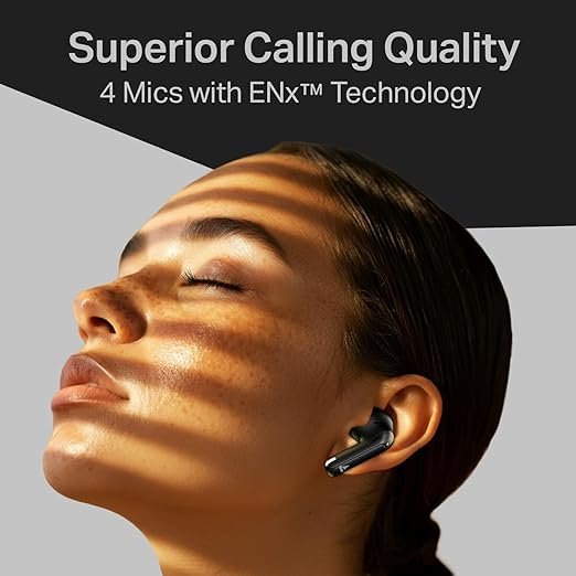 boAt Airdopes 219, 4Mics ENx, 40H Battery, Best in Segment for Calling, App Support, Bluetooth Earbuds, TWS Ear Buds Wireless Earphones with mic (Carbon Black)