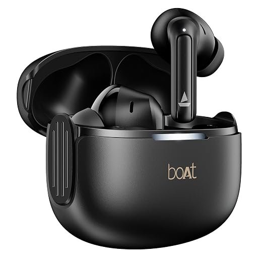 boAt Airdopes 219, 4Mics ENx, 40H Battery, Best in Segment for Calling, App Support, Bluetooth Earbuds, TWS Ear Buds Wireless Earphones with mic (Carbon Black)