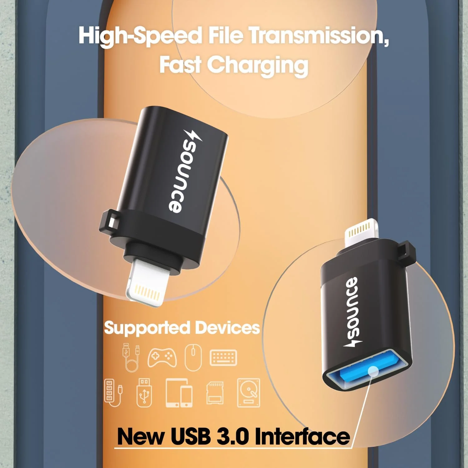 Lightning to USB 3.0 OTG Adapter for iPhone & iPad – Fast Transfer, Charging & USB Peripheral Support