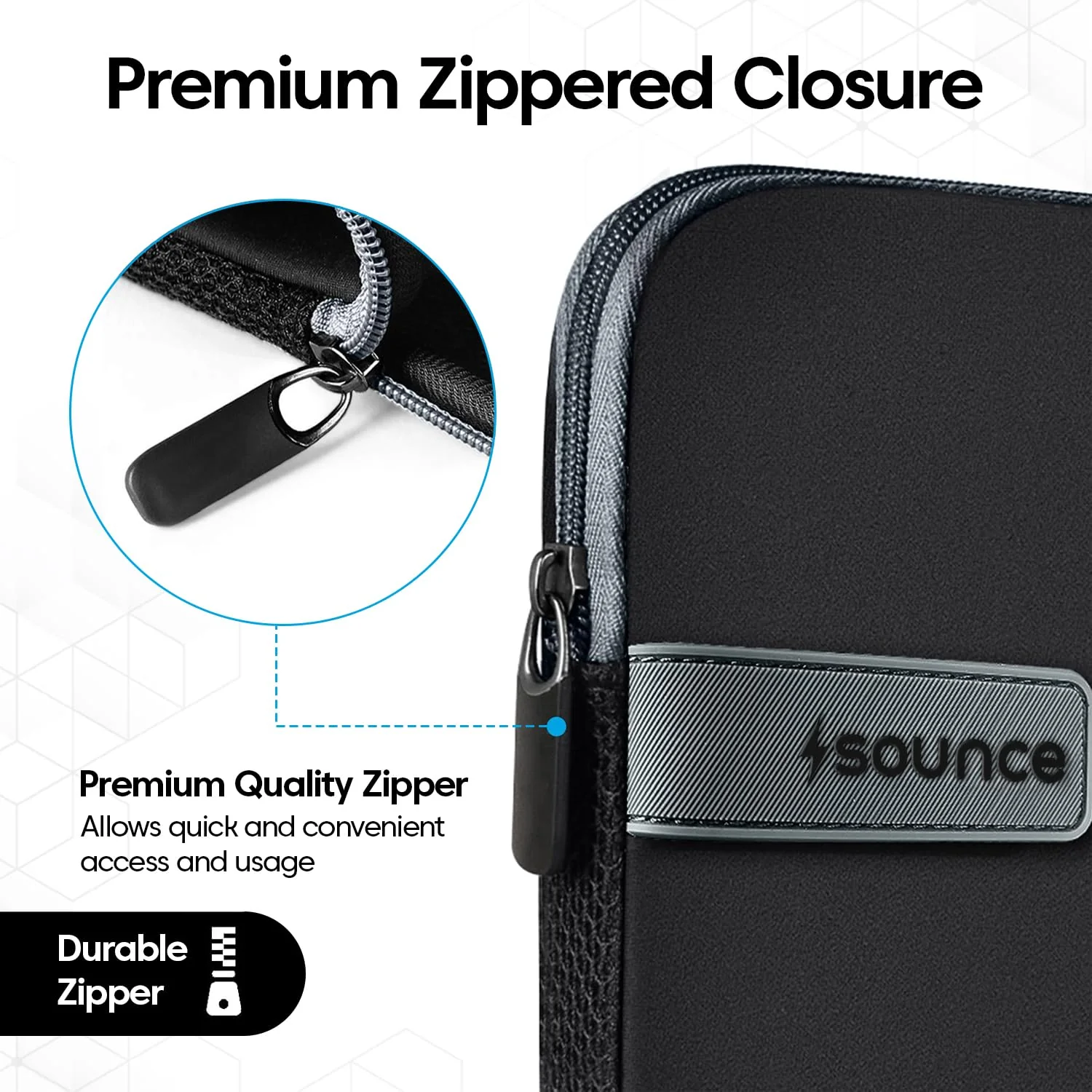 Sounce Protective Laptop Bag Sleeve fits Upto 14.1" Wrinkle Free, Padded, Water Resistant Light Neoprene case Cover Pouch, Compatible for All Notebooks Such as Mac Book Pro (14.1 inch)