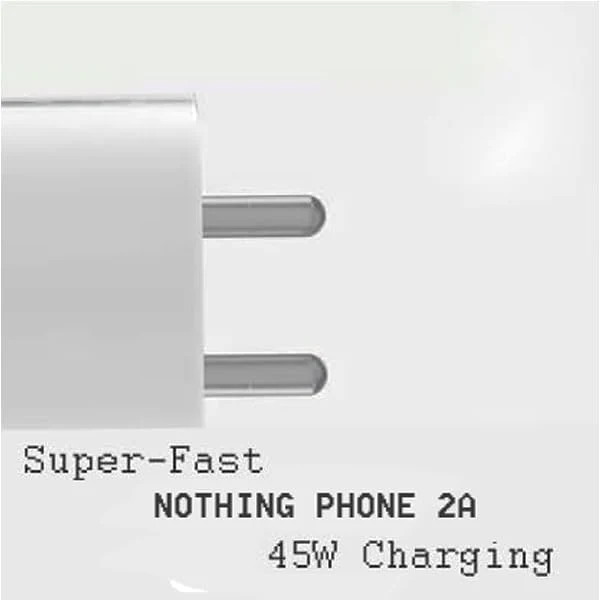 45W USB Type-C Fast Charger by Sounce | PD 3.0 & PPS Adapter Compatible with Nothing Phone 2a, Phone 2, Phone 1, Buds & More – White