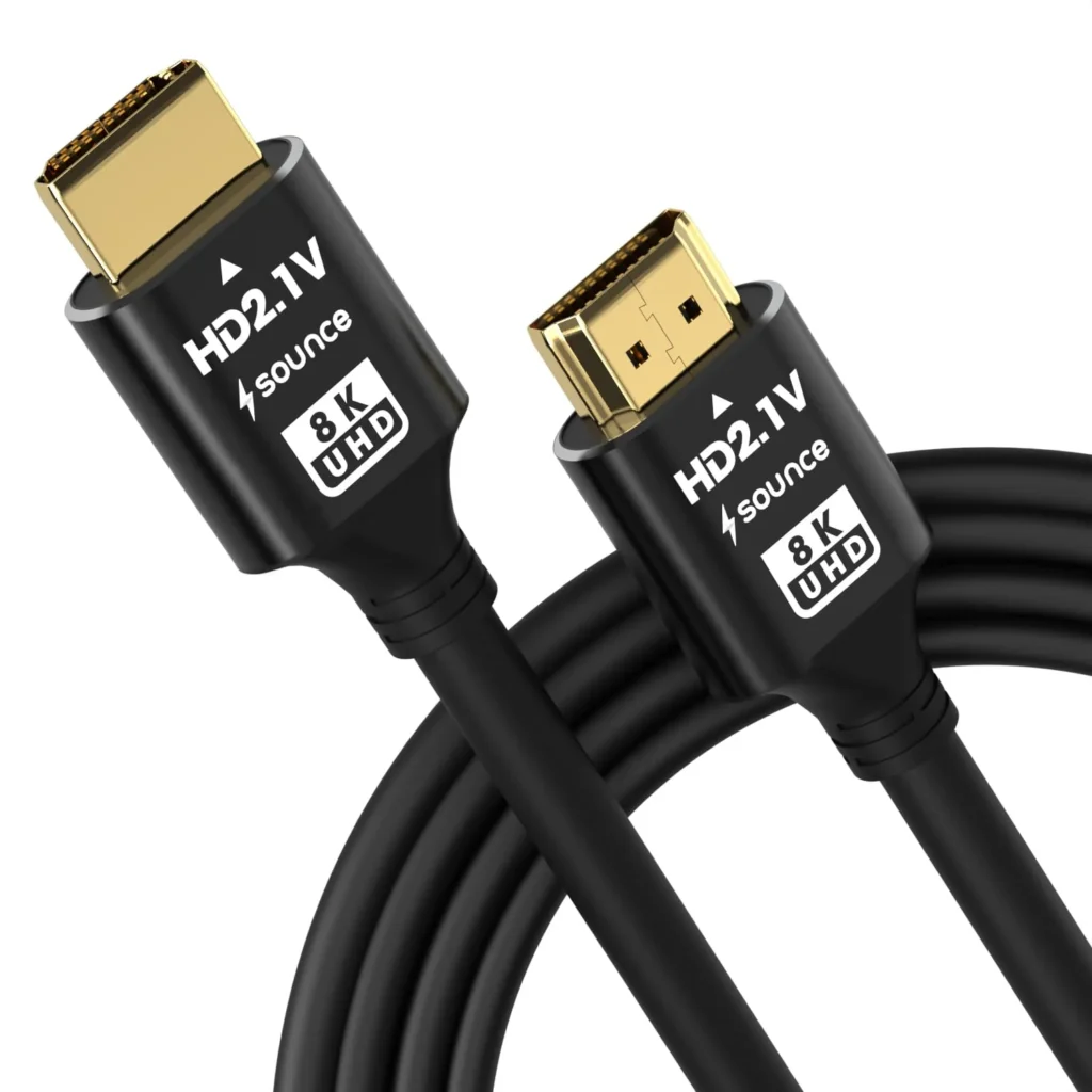 Sounce 8K HDMI 2.1 Cable – 6ft / 10ft – Ultra HD 8K@60Hz, 4K@120Hz, 48Gbps, HDR, eARC, Ethernet – Compatible with PS5, Xbox, Roku, Apple TV, PC